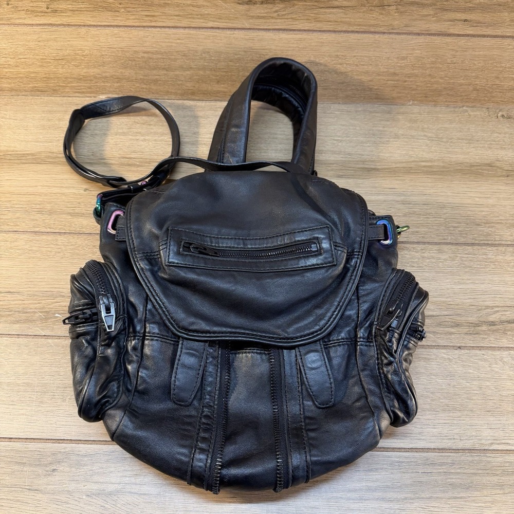 Alexander‎  Wang Lambskin Marti Backpack Shoulder Bag Iridescent Hardware RARE